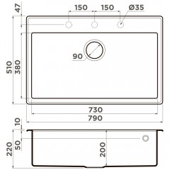 Мойка кухонная Omoikiri Tedori 79-PL