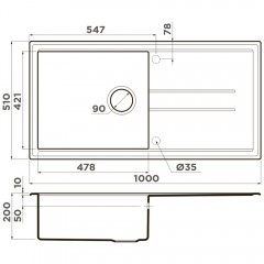 Мойка кухонная Omoikiri Tedori 100-SA