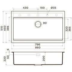 Мойка кухонная Omoikiri Kitagawa 86-LB-AZ