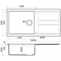 Мойка кухонная Omoikiri Kitagawa 100-GB