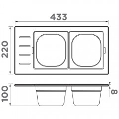 Контейнер Omoikiri DC-02-2-IN