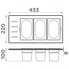 Контейнер Omoikiri DC-02-3-GB