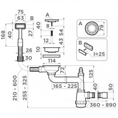 Слив-перелив для мойки Omoikiri WK-1-AB