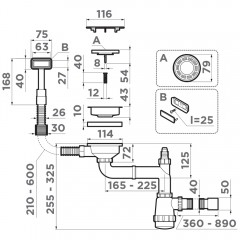 Слив-перелив для мойки Omoikiri WK-1C-GM