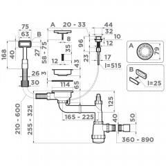 Слив-перелив для мойки Omoikiri WK-1-A-GM