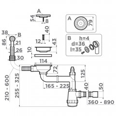 Слив-перелив для мойки Omoikiri WK-1-CL-R-AB