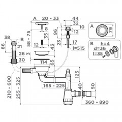 Слив-перелив для мойки Omoikiri WK-1-R-A-IN