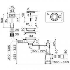 Слив-перелив для мойки Omoikiri WK-1-S-GM