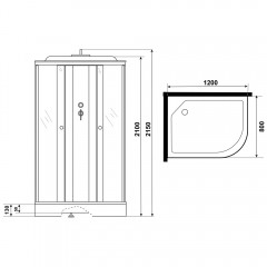 Душевая кабина Niagara Eco E120/80/13L/TN