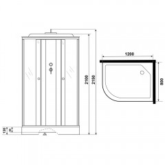 Душевая кабина Niagara Eco E120/80/13R/TN