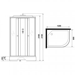 Душевая кабина Niagara Eco E120/80/26L/TN