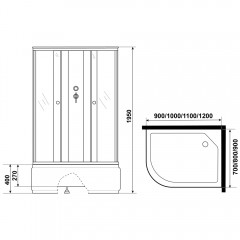 Душевая кабина Niagara Promo P120/90/40R/MT/BK
