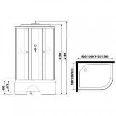 Душевая кабина Niagara Promo P90/70/40L/MT