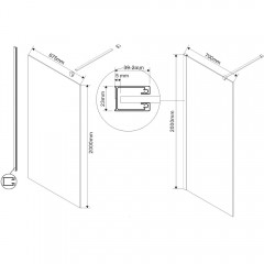 Душевое ограждение Vincea Walk-In VSW-1H700CLG