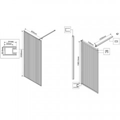 Душевое ограждение Vincea Walk-In VSW-1HP800FLBG