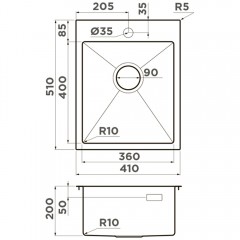 Мойка кухонная Omoikiri Akisame 41-GB