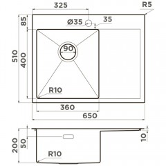 Мойка кухонная Omoikiri Akisame 65-LG-L