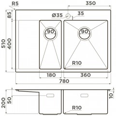 Мойка кухонная Omoikiri Akisame 78-2-GM-R