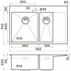 Мойка кухонная Omoikiri Akisame 78-2-LG-L