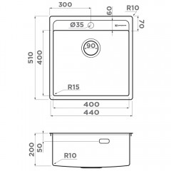 Мойка кухонная Omoikiri Daisen 44-IN