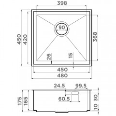 Мойка кухонная Omoikiri Kasen 48-26-INT-LG