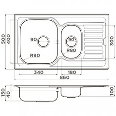 Мойка кухонная Omoikiri Kashiogawa 86-2-IN