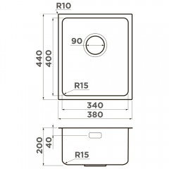 Мойка кухонная Omoikiri Tadzava 38-U/I-Ultra-15-IN