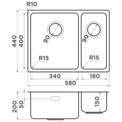 Мойка кухонная Omoikiri Tadzava 58-2-U/I-Ultra-15-IN-L