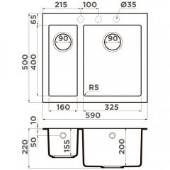 Мойка кухонная Omoikiri Bosen 59-2A-WH