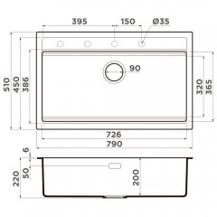 Мойка кухонная Omoikiri Kitagawa 79-LB-AZ