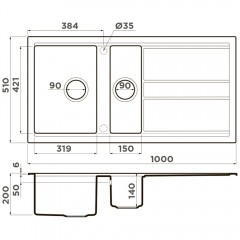 Мойка кухонная Omoikiri Kitagawa 100-2-GB