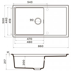 Мойка кухонная Omoikiri Sintesi 86-GB