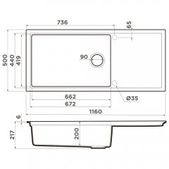 Мойка кухонная Omoikiri Sintesi 116-GB