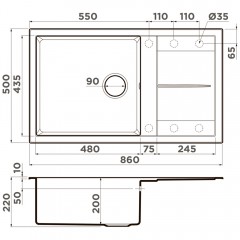 Мойка кухонная Omoikiri Sumi 86A-GB