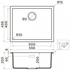 Мойка кухонная Omoikiri Yamakawa 55T-Integra-BL