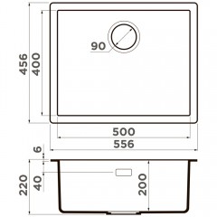 Мойка кухонная Omoikiri Yamakawa 55T-U/I-BL