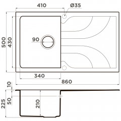 Мойка кухонная Omoikiri Yasugata 86-GR