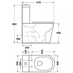 Унитаз Bloomix Olimp 2.0 T14203R/UF1 безободковый Ceramic+