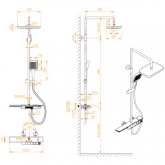 Душевая система RGW SP-34B термостат