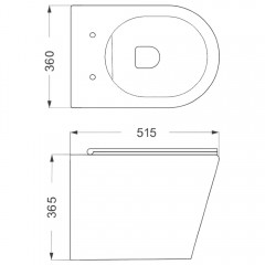 Унитаз подвесной Bloomix Axel 2.0 T12201R/UF1 безободковый Ceramic+