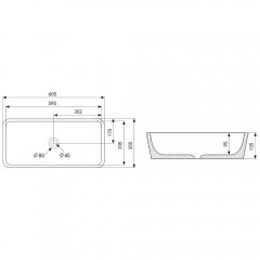 Раковина накладная Abber Rechteck AC2204