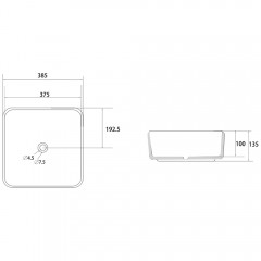 Раковина накладная Abber Rechteck AC2211MBG