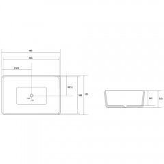 Раковина накладная Abber Rechteck AC2212BG