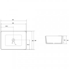 Раковина накладная Abber Rechteck AC2213MMG