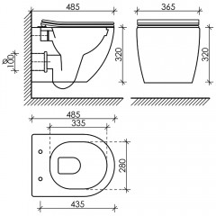 Инсталляция Geberit 111.154.11.1 + кнопка смыва Delta01 115.107.11.1 + унитаз Ceramica Nova Forma CN3009 безободковый с сиденьем