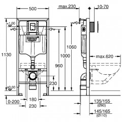 Инсталляция Grohe Solido 38811000 + унитаз Ceramica Nova Forma CN3009 безободковый с сиденьем