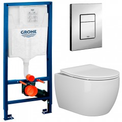 Инсталляция Grohe Rapid SL 38772001 + унитаз Ceramica Nova Play CN3001 безободковый с сиденьем