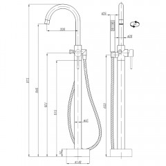 Смеситель для ванны напольный Abber Wasser Kreis AF8116