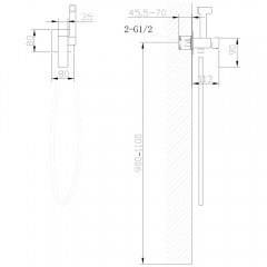 Смеситель с гигиеническим душем встраиваемый Abber Wasserfall AF8625