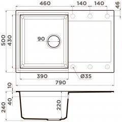 Мойка кухонная Omoikiri Sakaime 79-ES